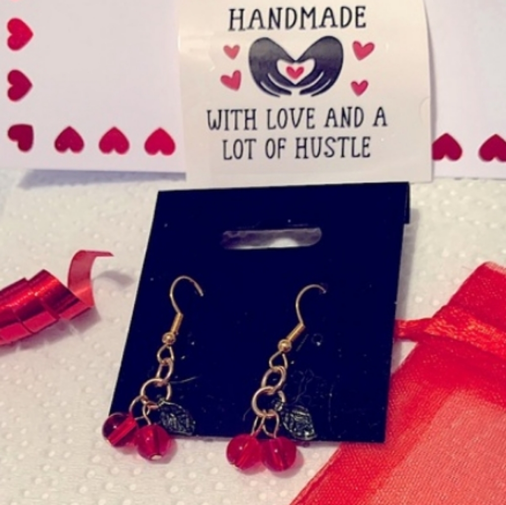 Cute Cherry Dangle Earrings Dainty Handmade Trending Fruit Tic Tock Famous New